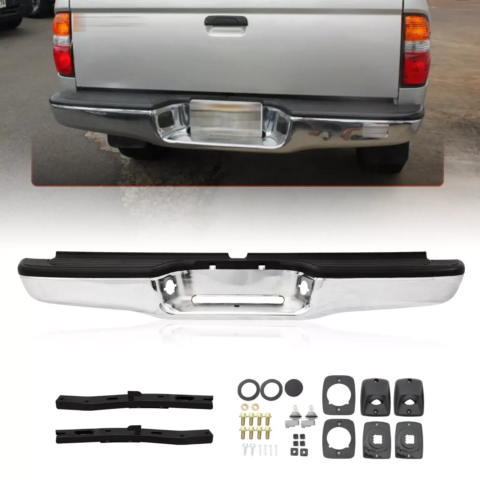 For 1995 2004 Toyota Tacoma Rear Bumper Complete Steel