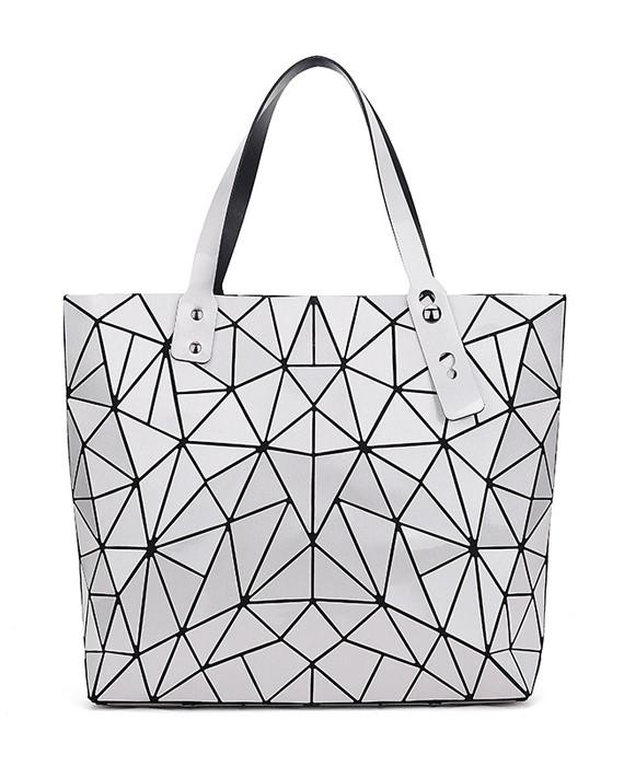 Diamond Geometry Quilted Tote Handbag | Seamido