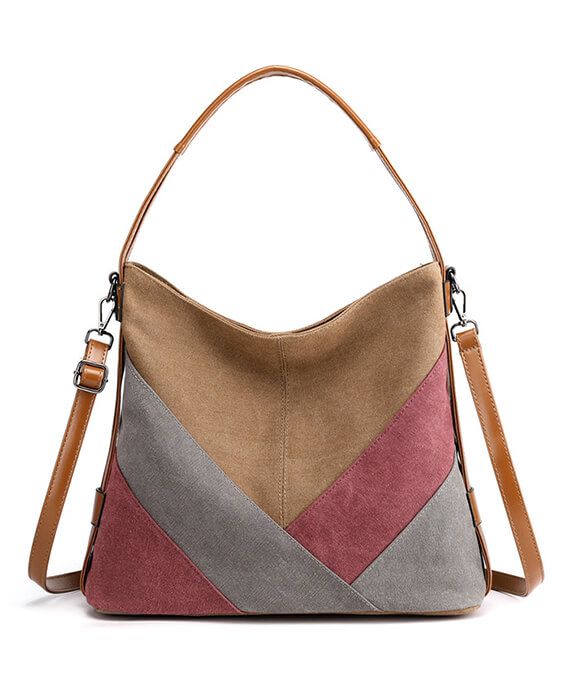 Classic Colorblock Shoulder Bag Quilted Argyle Pattern Bag For