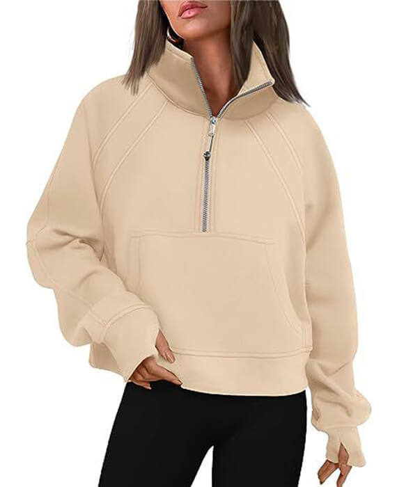 Crop top outlet zipper hoodie