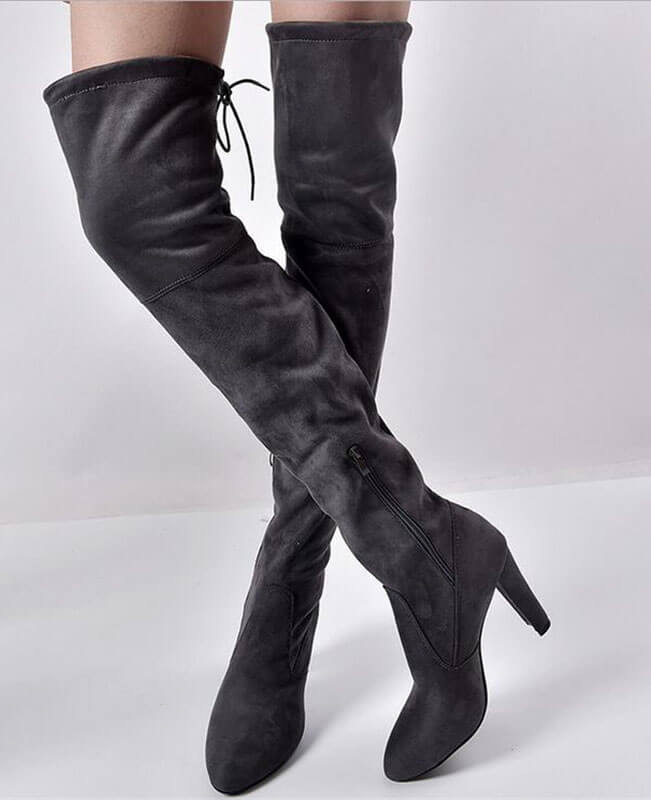 Over the Knee Suede Boots Suede Knee High Boots | Seamido