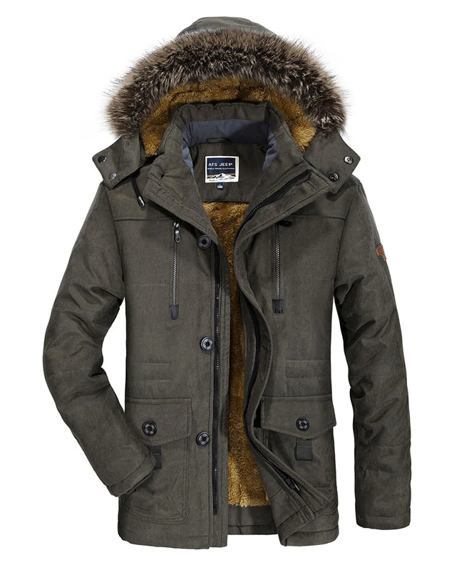 Faux Fur Lined Mens Winter Coat  Men Winter Parka Jacket For Sale