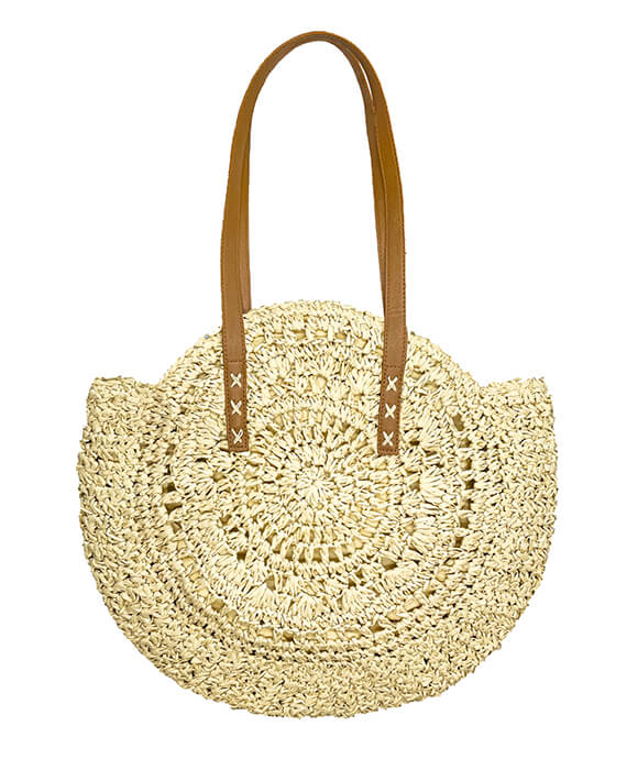 Straw Bag Handwoven Beach Tote Shoulder Bag - seamido.com