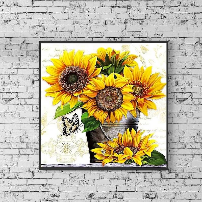 Sunflowers 5D DIY Round Diamond Art Kits