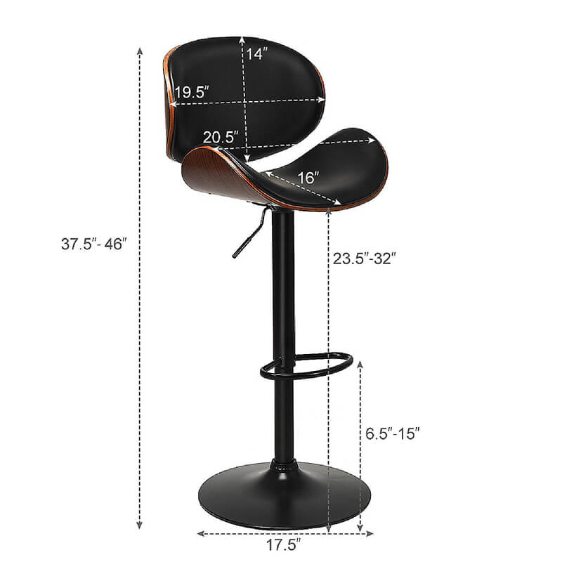 Adjustable 360 Swivel Bar Stools with Backs