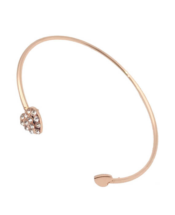 Heart-shaped Gold-plated Love Bracelet Opening Bracelet - seamido.com