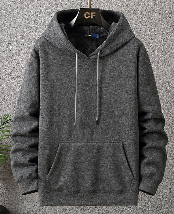 Solid Color Hoodies For Men With Kangaroo Pocket seamido