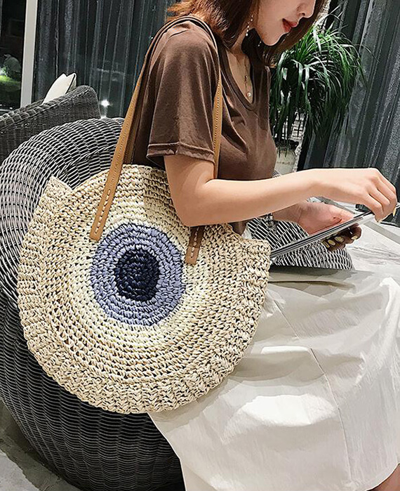 Large Straw Tote Bags Fashion Shoulder Bags - seamido.com