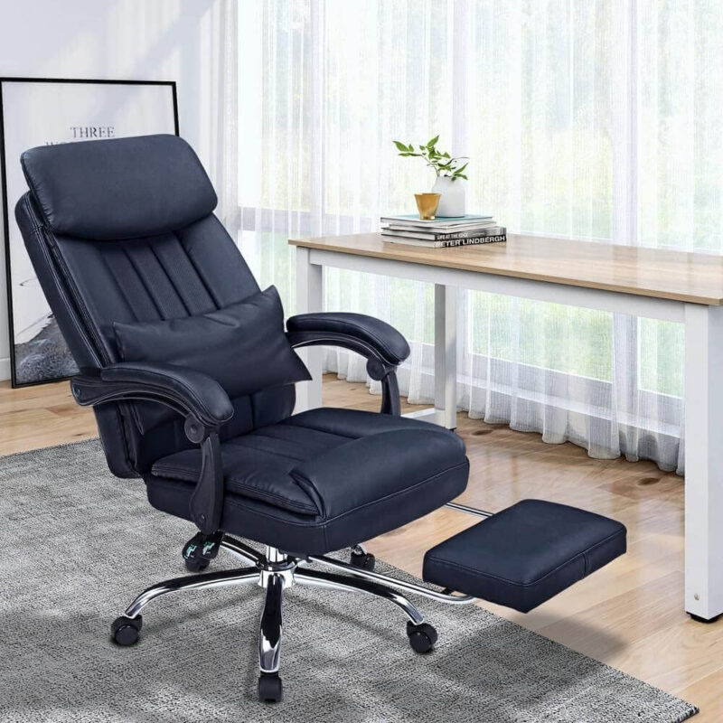 Ergonomic Office Chair Leather Recliner Desk Chair 