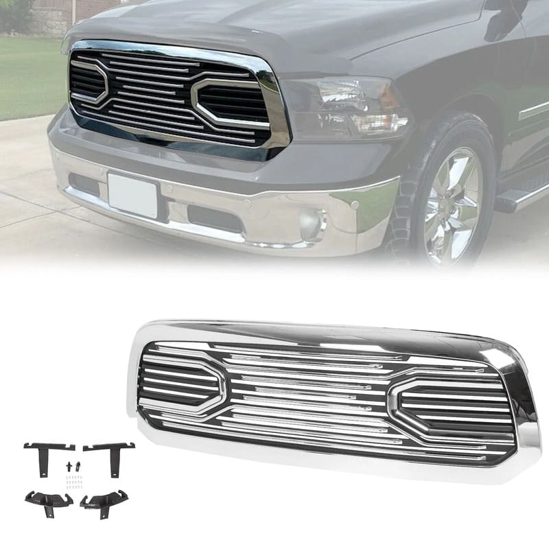 Chrome Big Horn Grille for 2013-2018 Dodge Ram 1500 Front Bumper Grille (1)