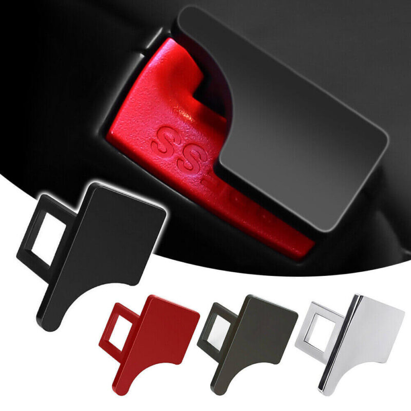 Car Adjuster Seat Safety Seatbelt Clip Hidden Metal Insert Socket Plug Show