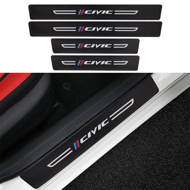 Car Door Sticker For Honda Civic Leather Carbon Fiber Decals SHOW