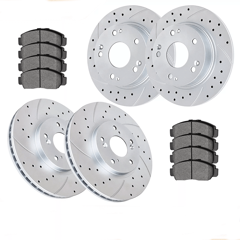 Front Rear Drilled Brake Pads and Rotors for Honda Accord EX EXL