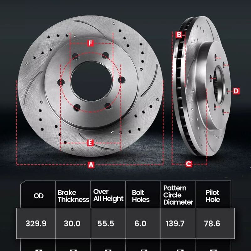 Slotted Front Rotors and Brake Pads for Chevy Silverado 1500 GMC Sierra Suburban Yukon Tahoe - Image 3