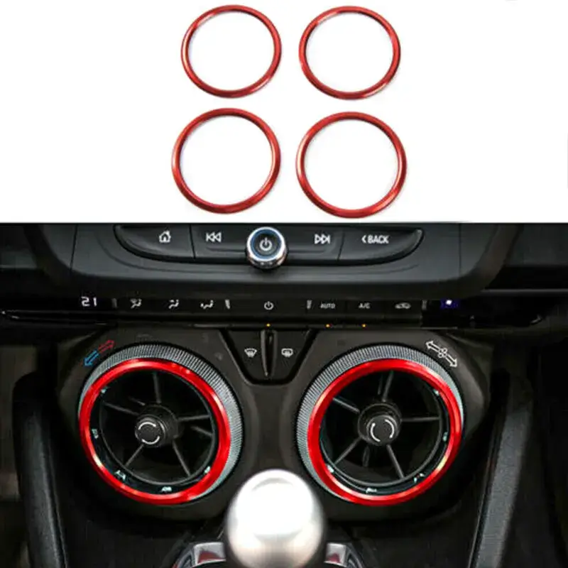 4pcs Red Air Vent Outlet Cover Trim For Chevrolet Camaro 2017+