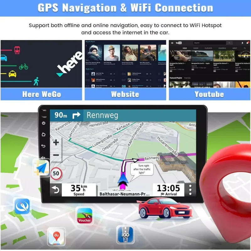 10.1'' Car Audio Apple Carplay For 2009-2012 Dodge RAM 1500 2500  Android 13 Car Radio GPS - Image 5