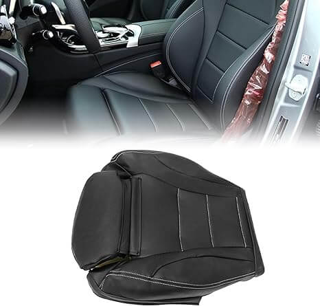 Black Leather Driver Seat Cover For Mercedes Benz C300 Sedan 2015 to 2021