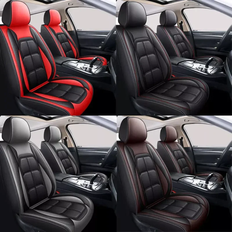 Car Seat Cover For Chevrolet Deluxe Leather Full Set 5 Seat Front Rear Protector