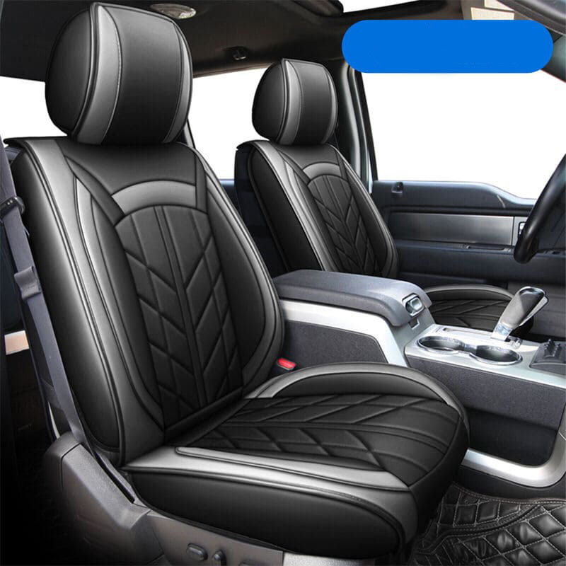 Custom Fit For 2009-2024 F150 Truck Seat Covers F250 F350 F450 Leather Seat Protectors 5pcs (1)