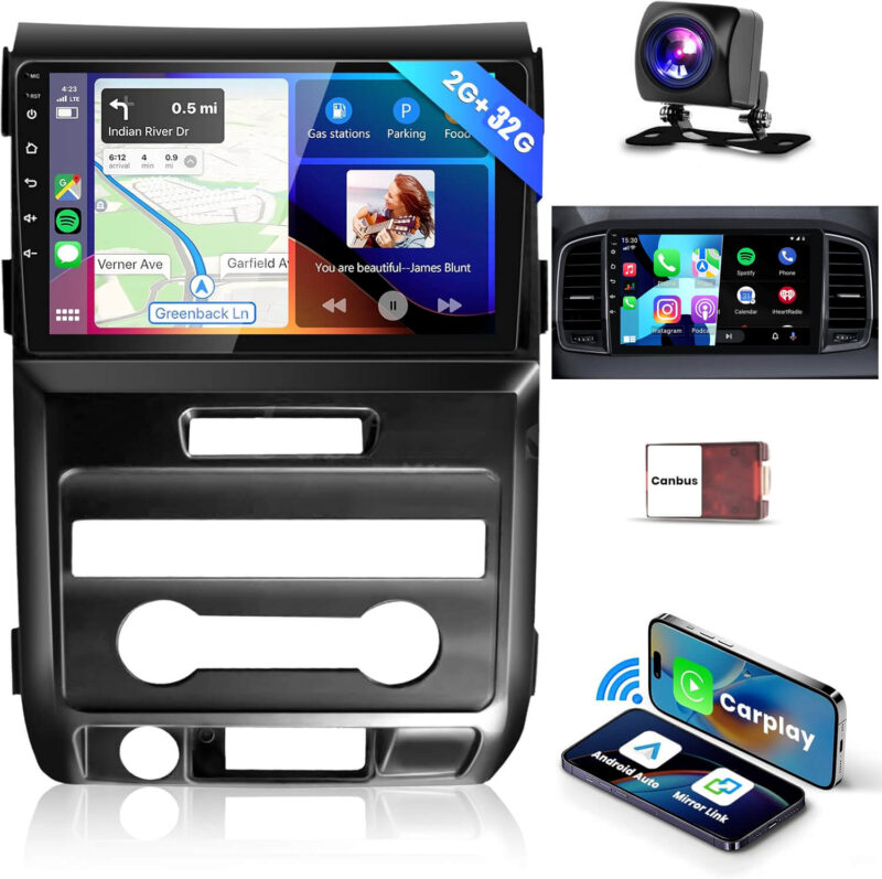 For 2009-2014 Ford F150 Car Stereo Radio WiFi Apple Carplay Android 13 2+32G (4)