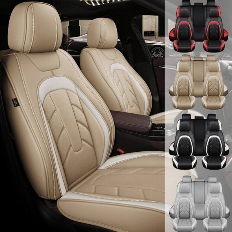 For Toyota Car Seat Covers 5-Seats Full Set NAPA Leather Front & Rear Protector