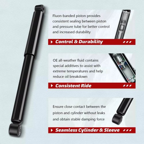 2PCS Rear Shock Absorbers For Ford 2009-2014 F150 Shocks-BLACK